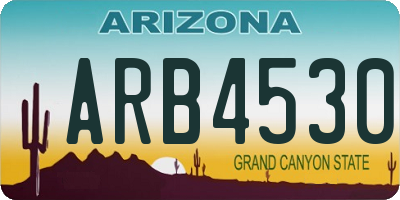 AZ license plate ARB4530