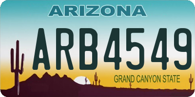 AZ license plate ARB4549