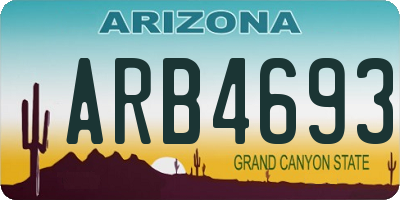 AZ license plate ARB4693