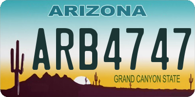 AZ license plate ARB4747