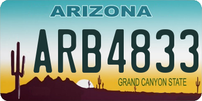 AZ license plate ARB4833