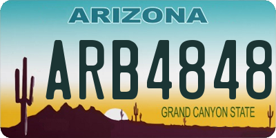 AZ license plate ARB4848