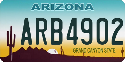 AZ license plate ARB4902