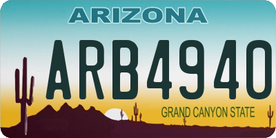 AZ license plate ARB4940