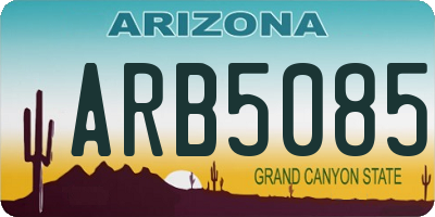 AZ license plate ARB5085