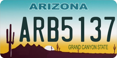 AZ license plate ARB5137