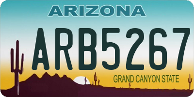 AZ license plate ARB5267