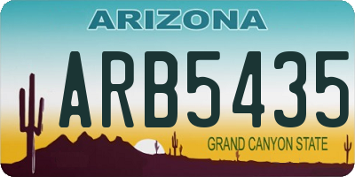AZ license plate ARB5435