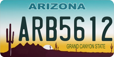 AZ license plate ARB5612