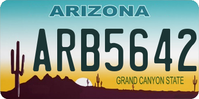 AZ license plate ARB5642