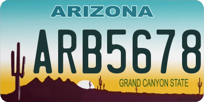 AZ license plate ARB5678