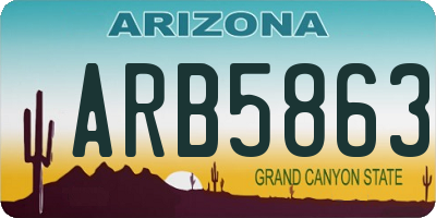 AZ license plate ARB5863