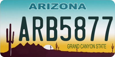 AZ license plate ARB5877