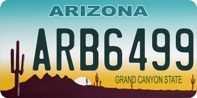AZ license plate ARB6499