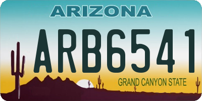 AZ license plate ARB6541