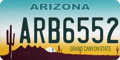 AZ license plate ARB6552