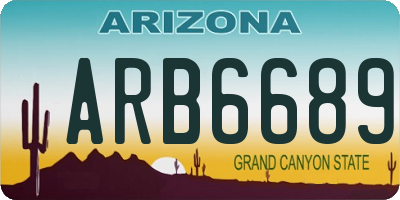 AZ license plate ARB6689