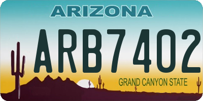 AZ license plate ARB7402