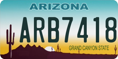 AZ license plate ARB7418