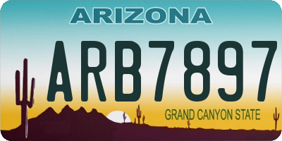 AZ license plate ARB7897