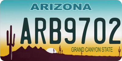 AZ license plate ARB9702