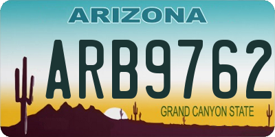 AZ license plate ARB9762