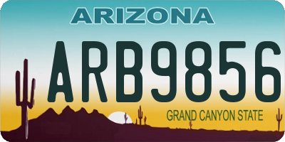 AZ license plate ARB9856