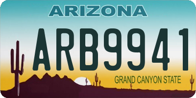 AZ license plate ARB9941