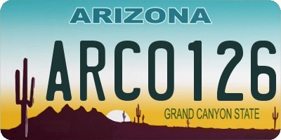 AZ license plate ARC0126
