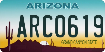 AZ license plate ARC0619