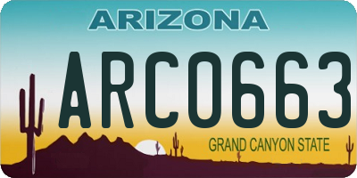 AZ license plate ARC0663