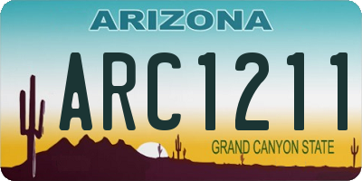 AZ license plate ARC1211