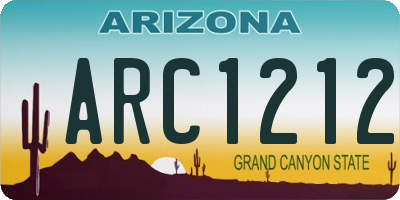 AZ license plate ARC1212