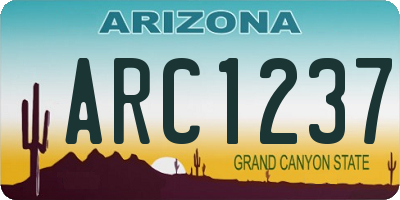 AZ license plate ARC1237