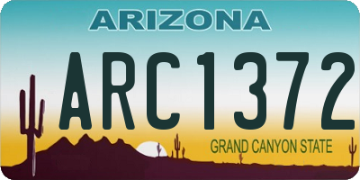 AZ license plate ARC1372