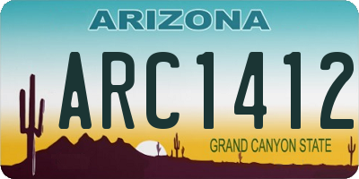 AZ license plate ARC1412