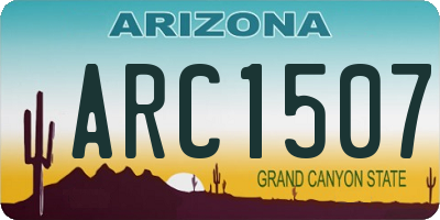 AZ license plate ARC1507