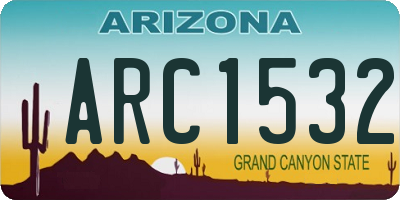 AZ license plate ARC1532