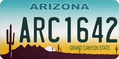 AZ license plate ARC1642