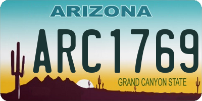 AZ license plate ARC1769