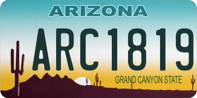 AZ license plate ARC1819