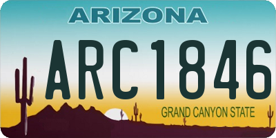 AZ license plate ARC1846
