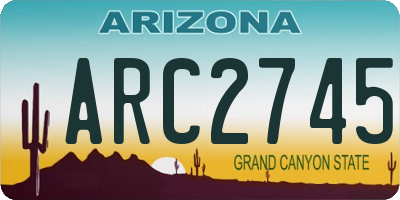 AZ license plate ARC2745