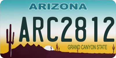 AZ license plate ARC2812