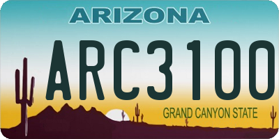 AZ license plate ARC3100