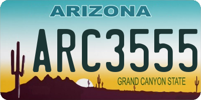 AZ license plate ARC3555