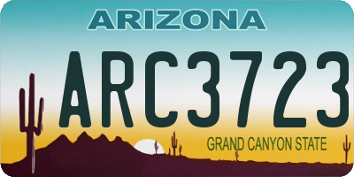 AZ license plate ARC3723