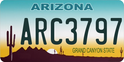 AZ license plate ARC3797