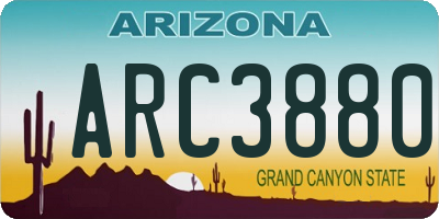 AZ license plate ARC3880