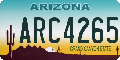 AZ license plate ARC4265